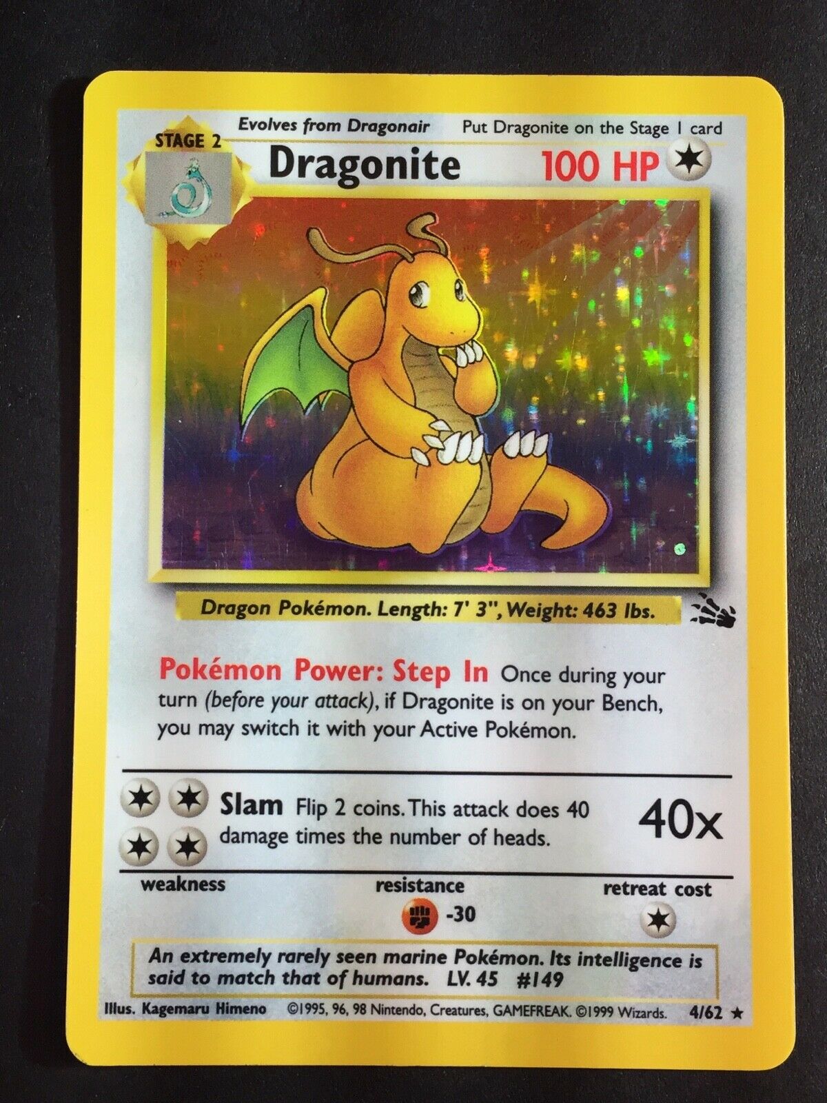 Dragonite Pokemon Card 1995 - HD Wallpaper 