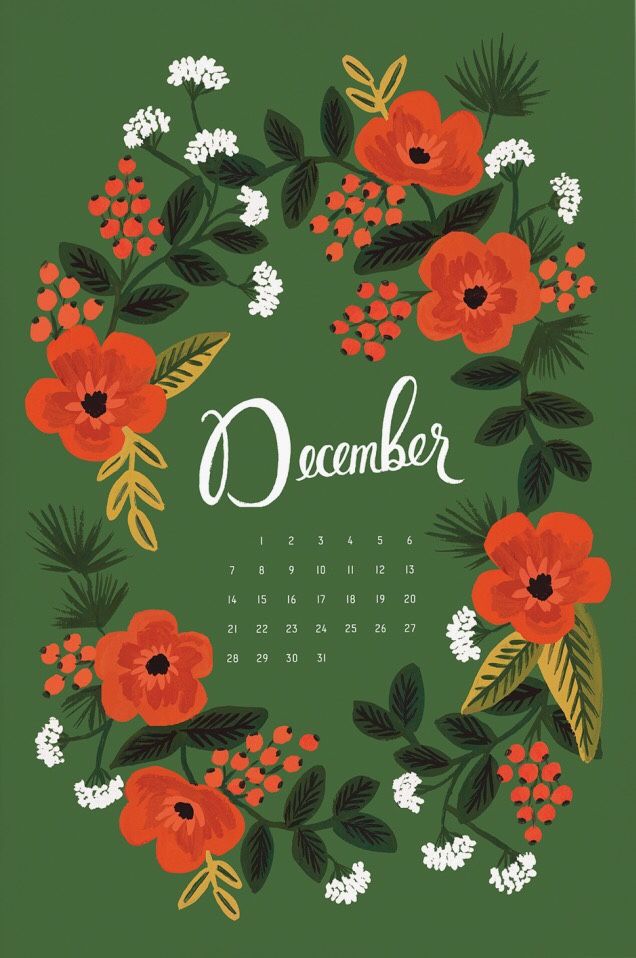 Rifle Paper Co Christmas Wallpaper - December 2019 Wallpaper Iphone - HD Wallpaper 