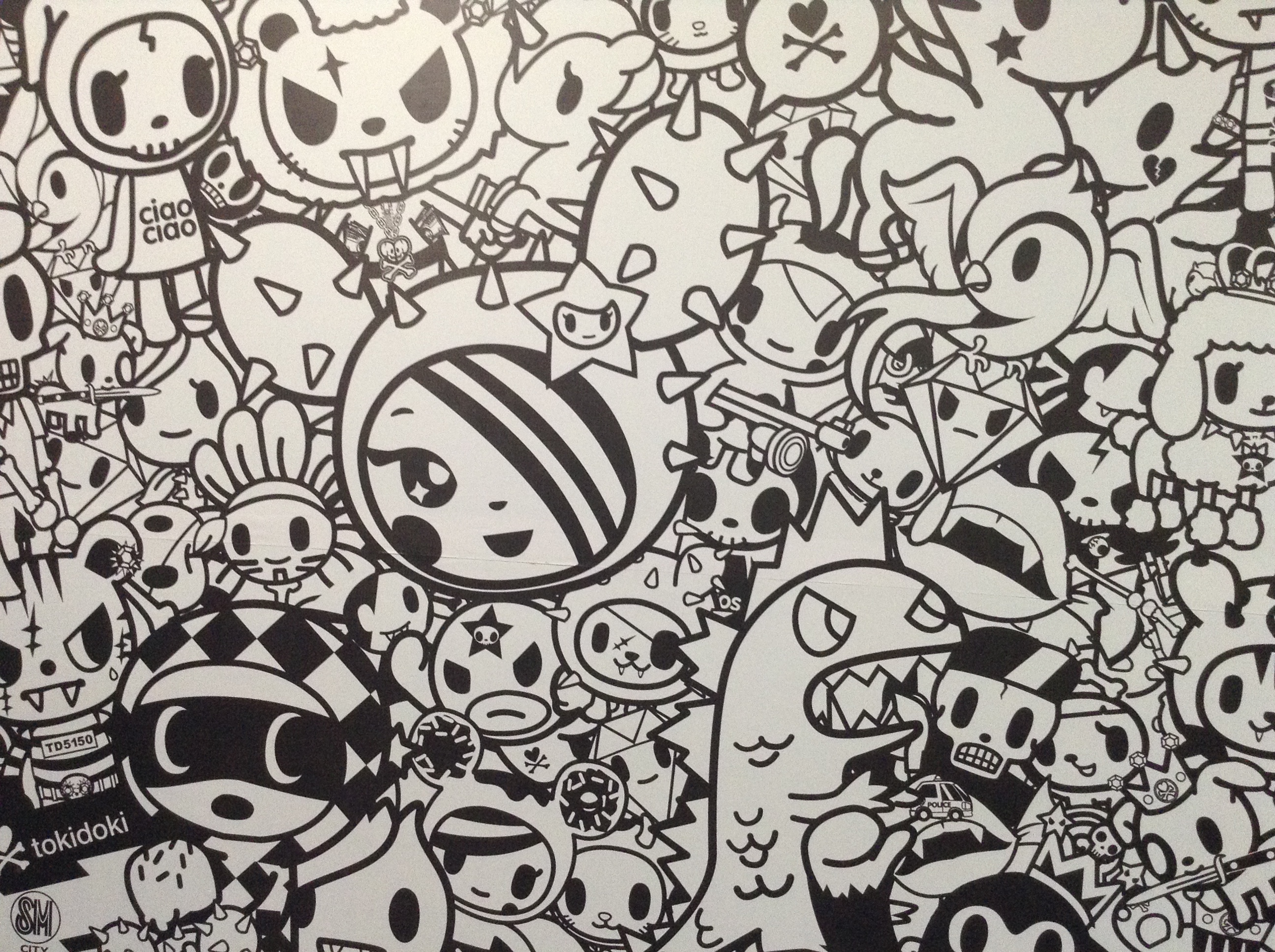 Tokidoki Art Exhibit - Tokidoki Black And White - HD Wallpaper 