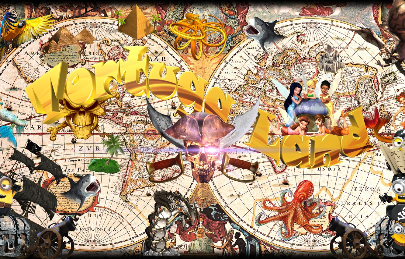 Photo Wallpaper Children, Palm Trees, Castle, Fiction, - Illustration - HD Wallpaper 