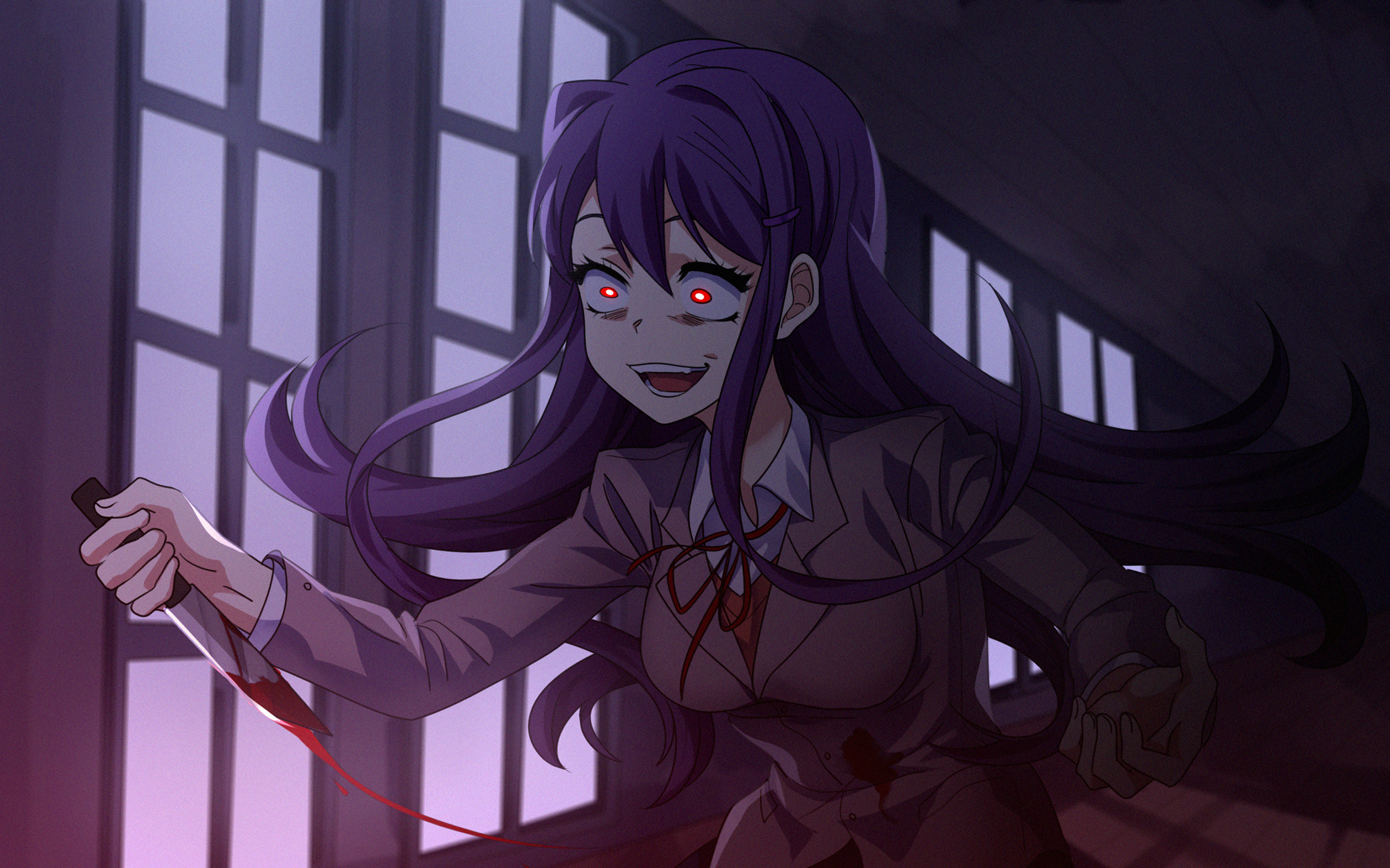 Yuri, Protagonist, Novel, Manga, Doki Doki Literature - Doki Doki Literature Club - HD Wallpaper 