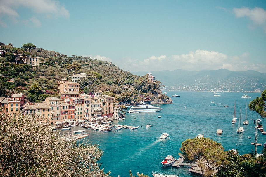 Italy, Portofino, Sea, Ocean, Boat, Liguria, Paradise, - Sea - HD Wallpaper 