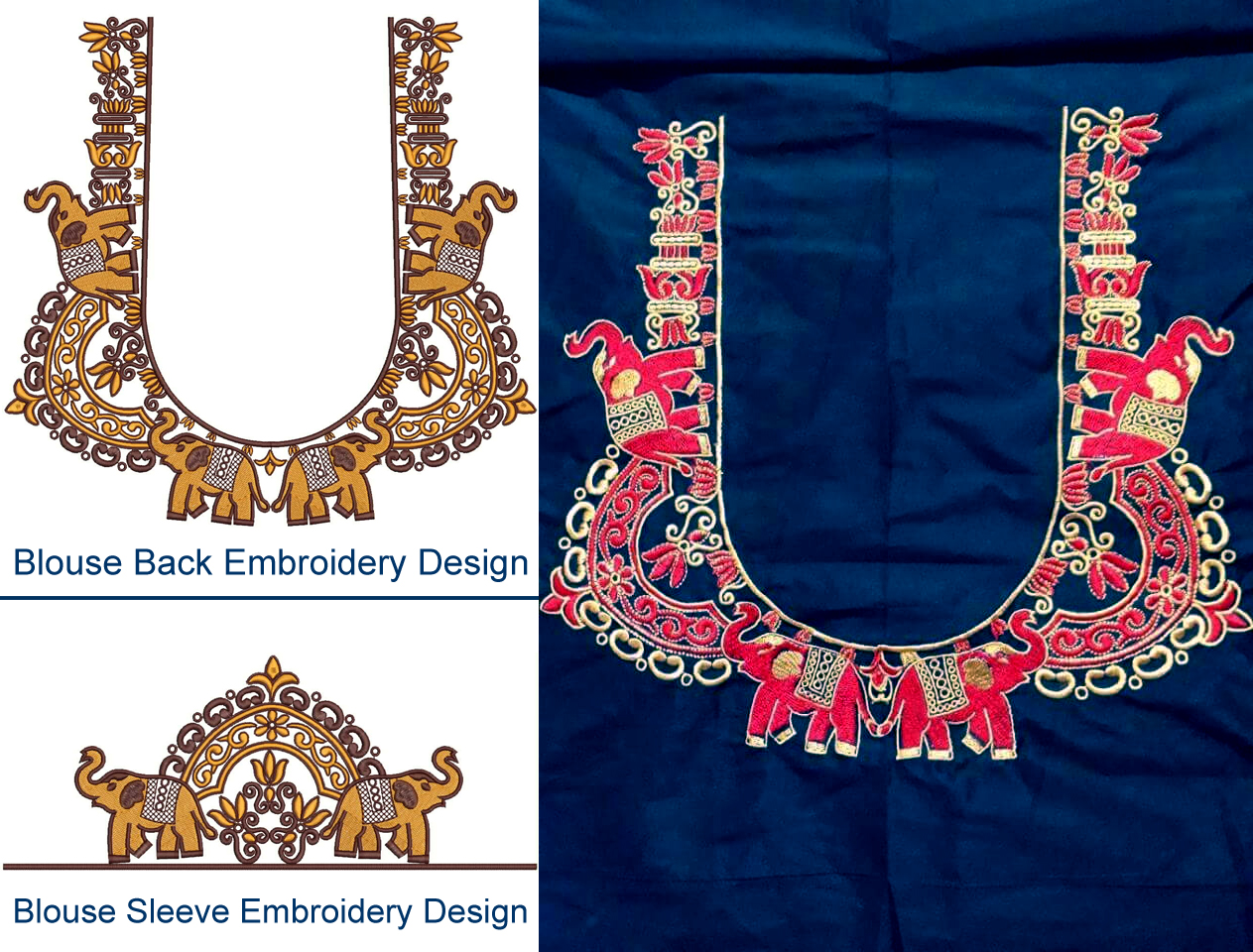 Embroidery Blouse Back Neck Designs - Embroidery Designs For Blouse - HD Wallpaper 