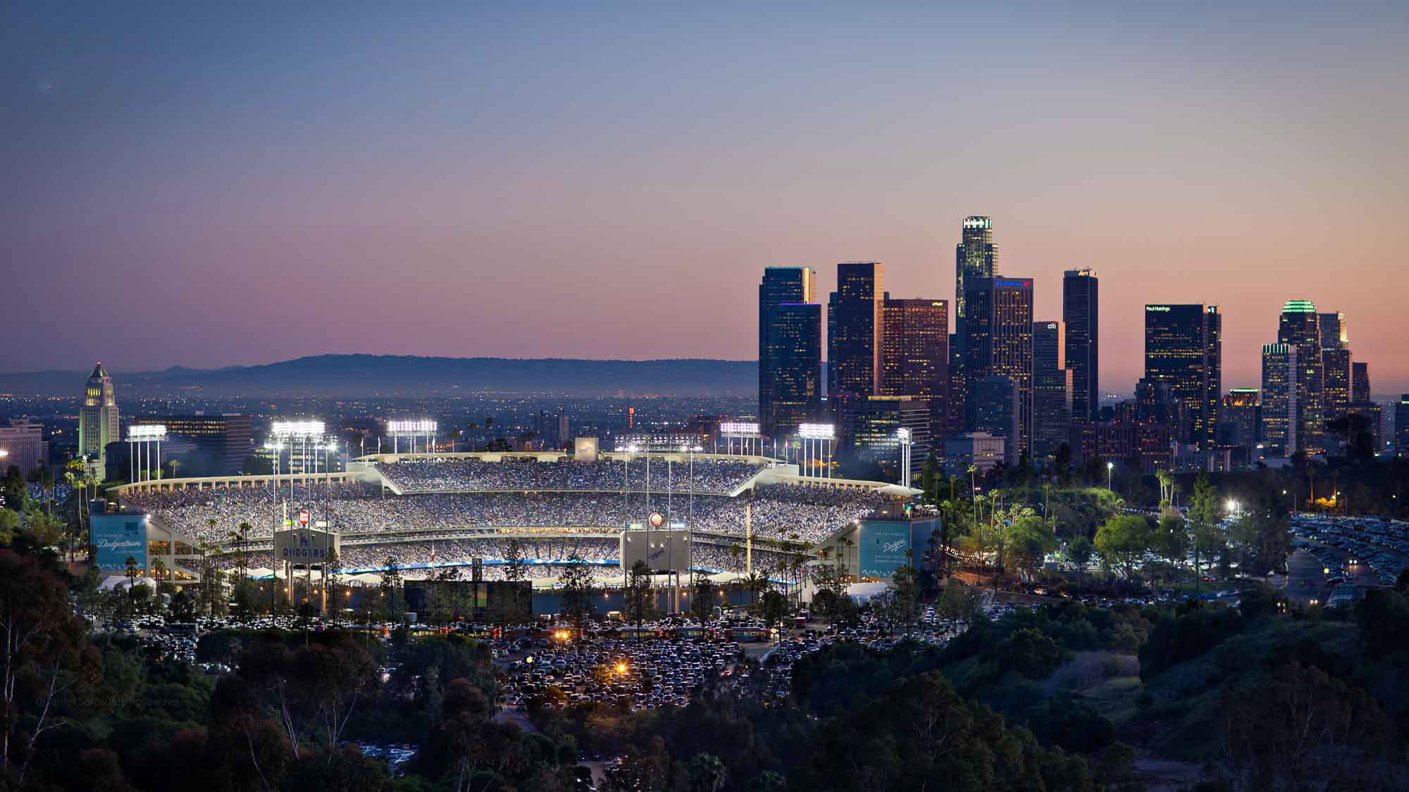 Dodger Stadium Wallpaper Downtown La - Dodger Stadium - HD Wallpaper 