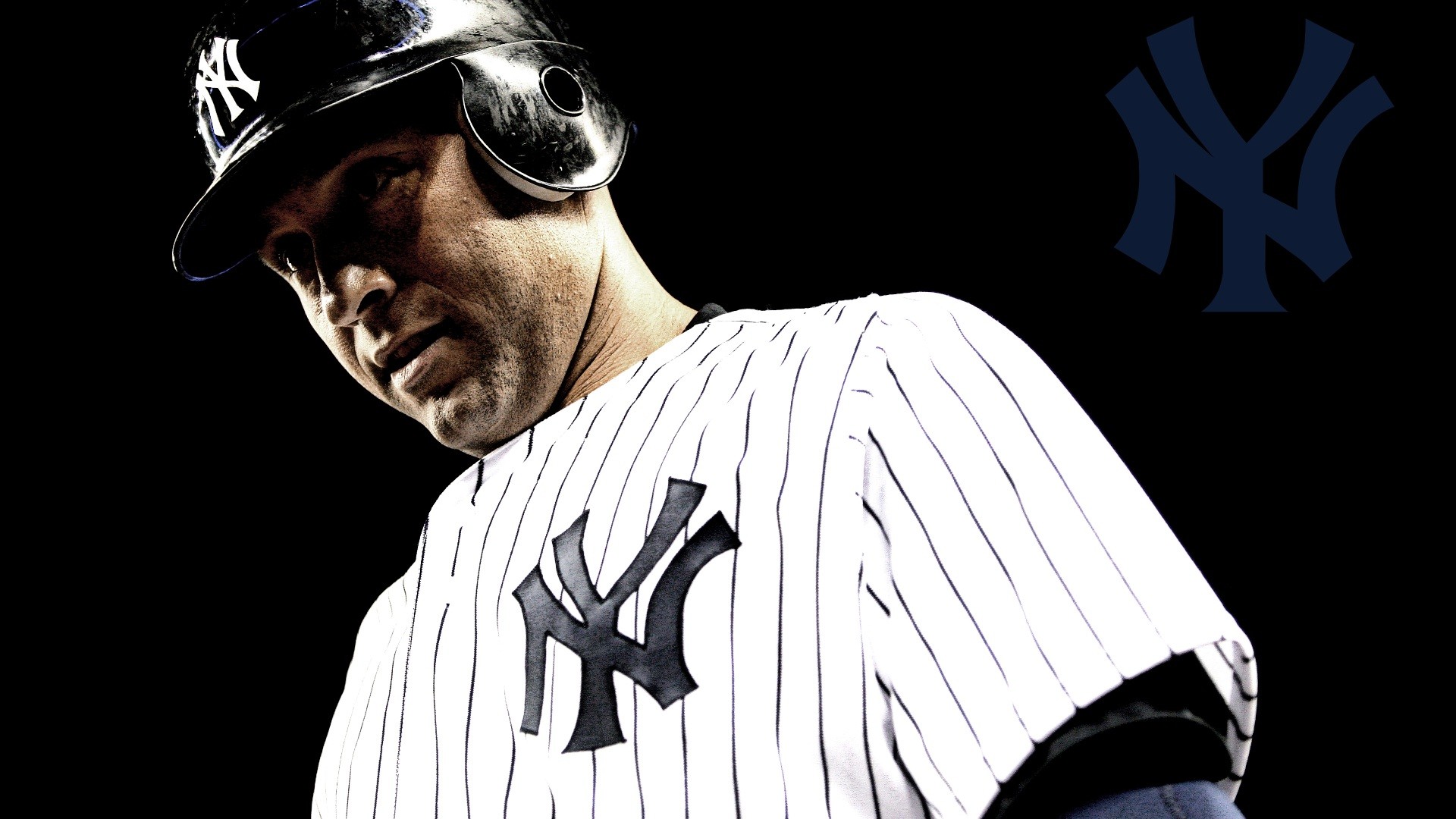 1920x1080, New York Yankees Iphone 5c Wallpaper 
 Data - Derek Jeter Black Background - HD Wallpaper 