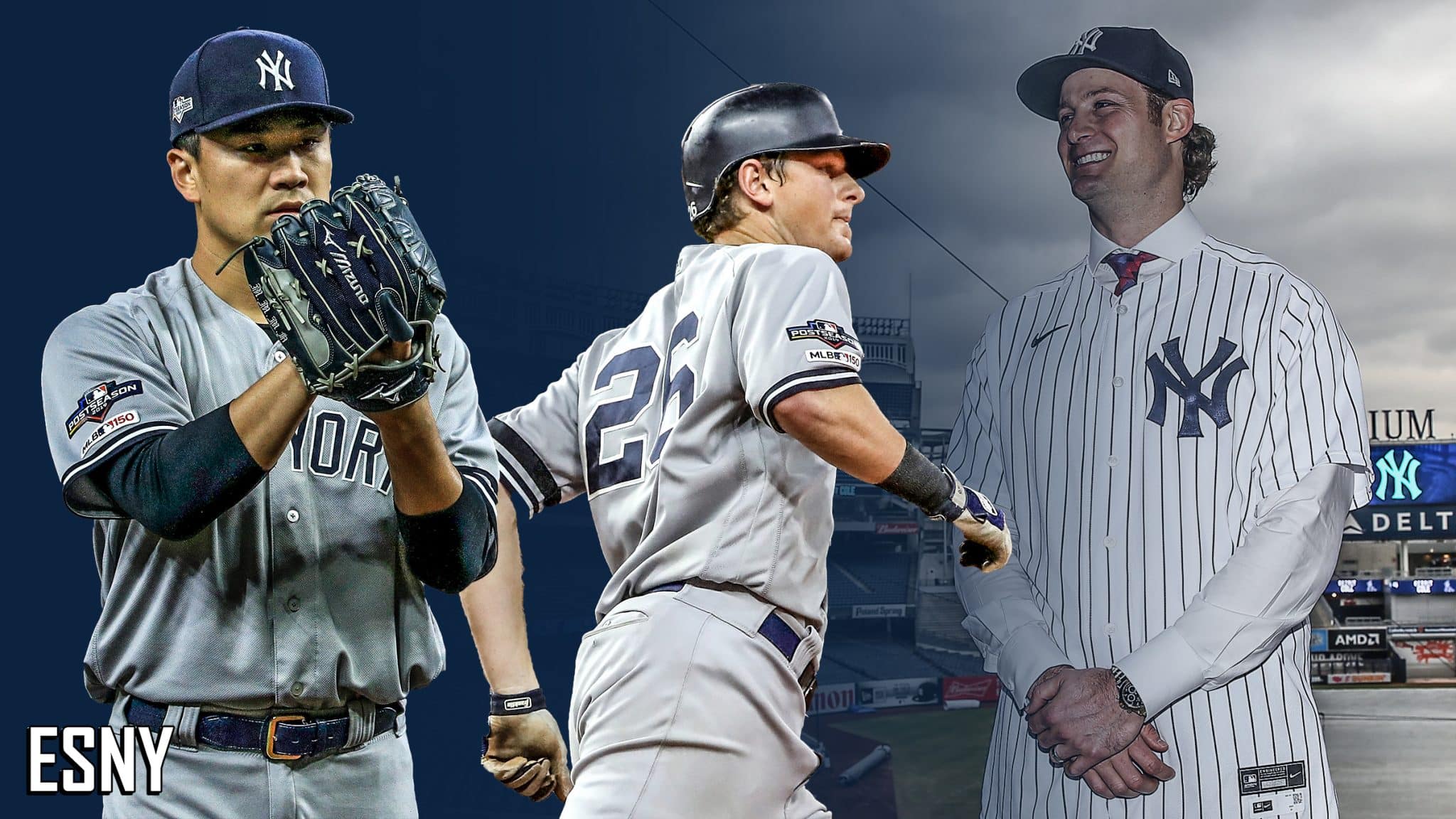 Masahiro Tanaka Dj Lemahieu Gerrit Cole Logos And Uniforms Of The New York Yankees 2048x1152 Wallpaper Teahub Io