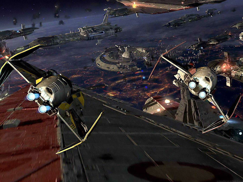 Star Wars Episode 3 Coruscant Battle - HD Wallpaper 