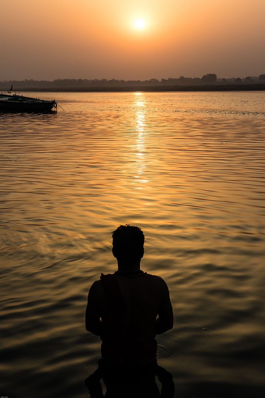 India, Varanasi, Ganges, Ablution, River, Sunrise, - Pixabay Sunrise Ganga River - HD Wallpaper 
