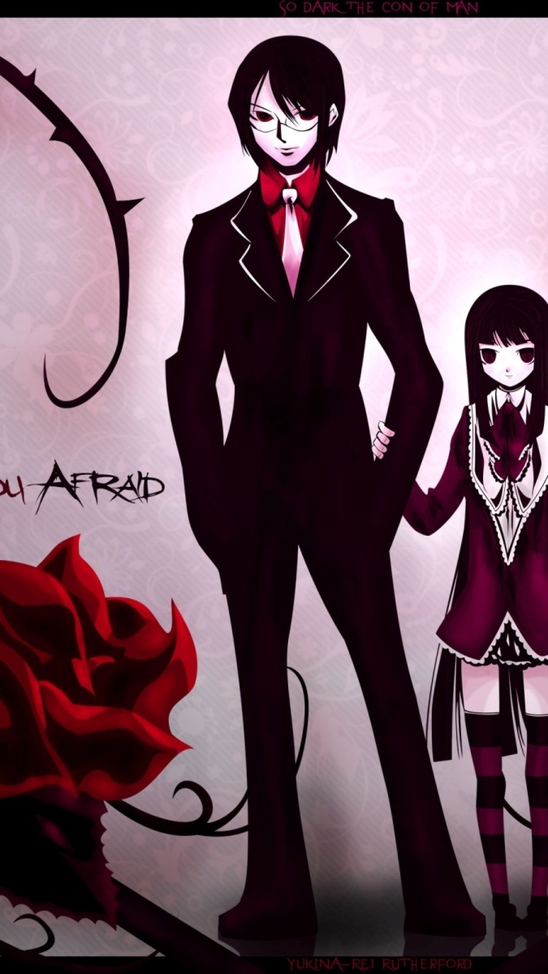 Wallpaper Boy, Dark Anime, Girl, Rose, Background - Anime Dark Background  For Girls And Boys - 1080x1920 Wallpaper 