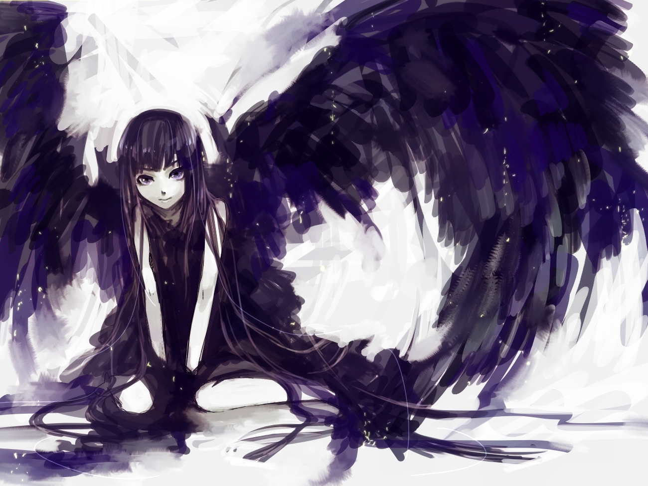 Fallen Angel Anime Girl - 1300x975 Wallpaper 