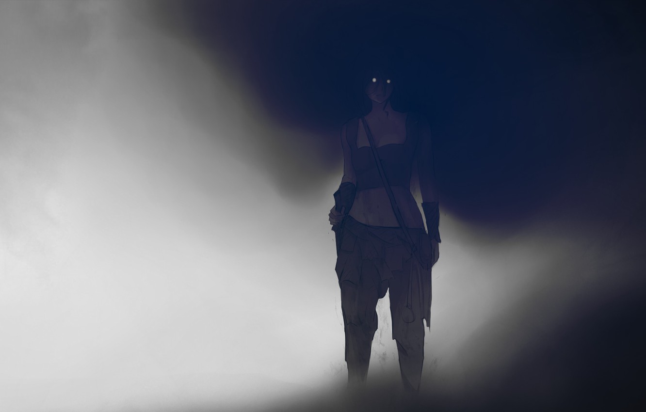 Photo Wallpaper Eyes, Girl, Fog, Dark, Anime - Dark Art Wallpaper Hd - HD Wallpaper 