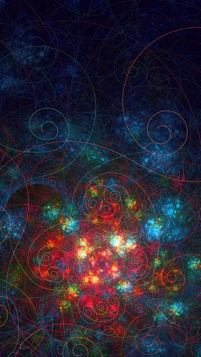 Fractal Complex Lines, Twisted, Nested, Neon Lights - Neon - HD Wallpaper 