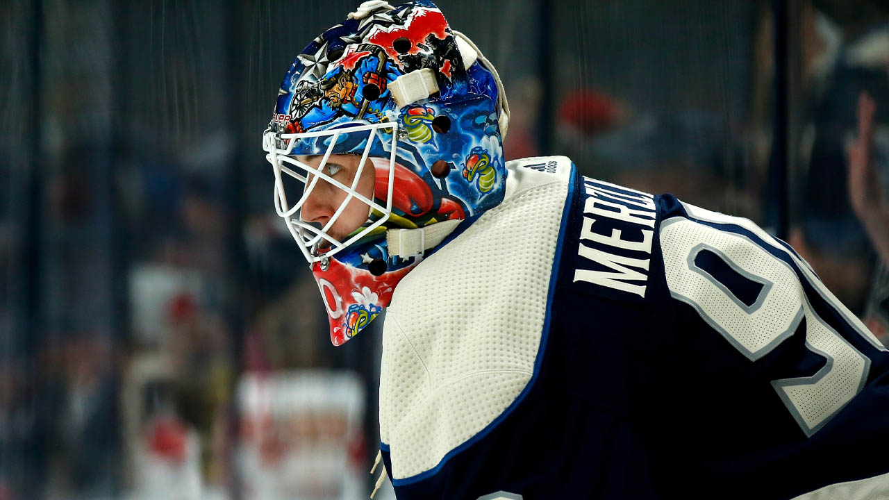 Elvis Merzlikins Helmet - HD Wallpaper 