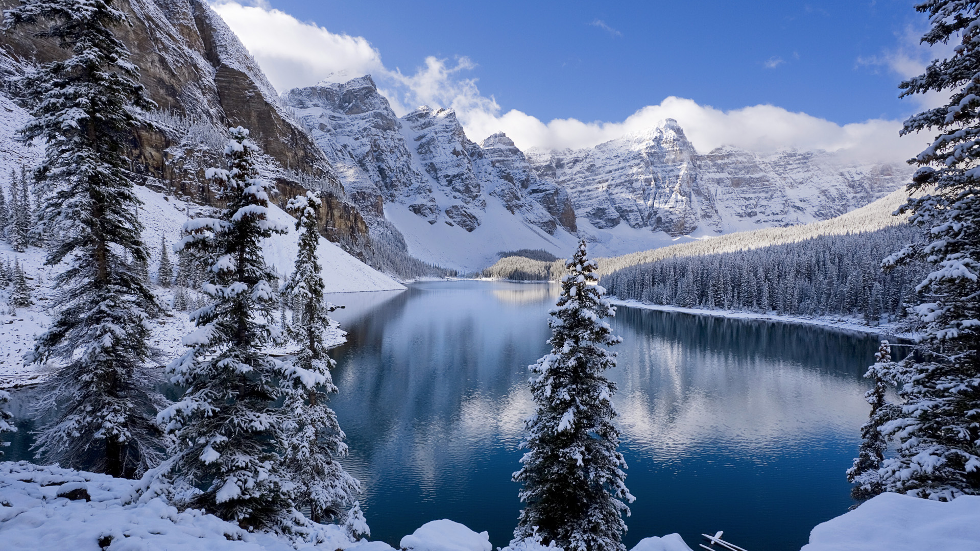 Google Images Winter Desktop Wallpaper - Moraine Lake - HD Wallpaper 