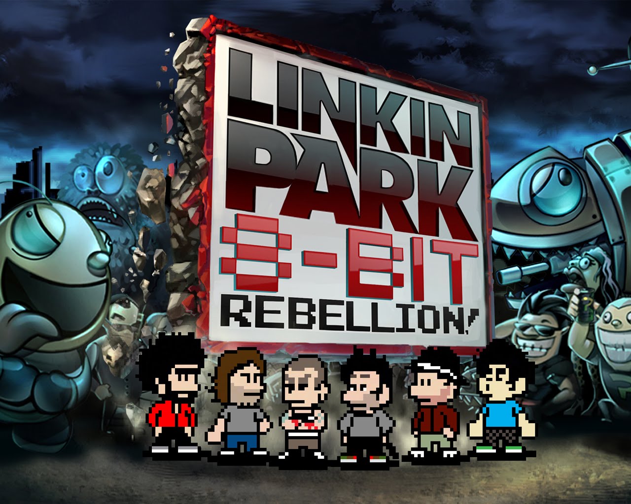 Http - //1 - Bp - Blogspot - Com/ Azgtck1aj7i/s Gvteveevi/aaaaaaaaca0/q - Linkin Park 8 Bit Rebellion Album - HD Wallpaper 