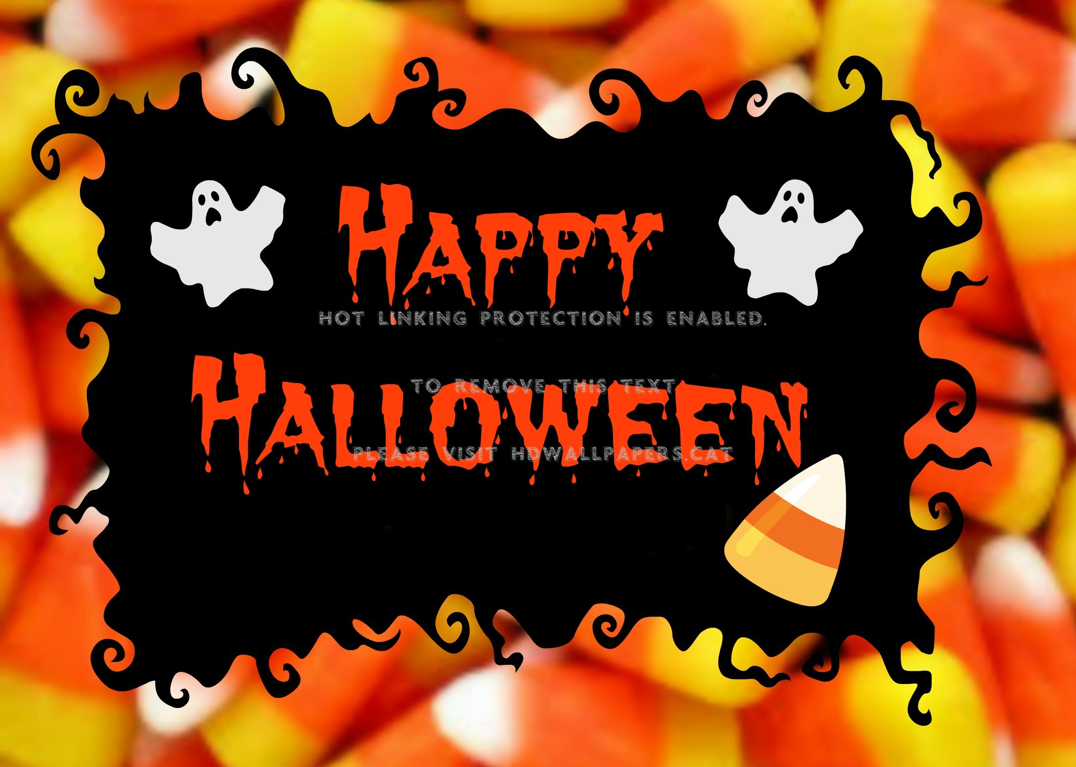Happy Halloween Candy Ghosts Corn Abstract - Illustration - HD Wallpaper 