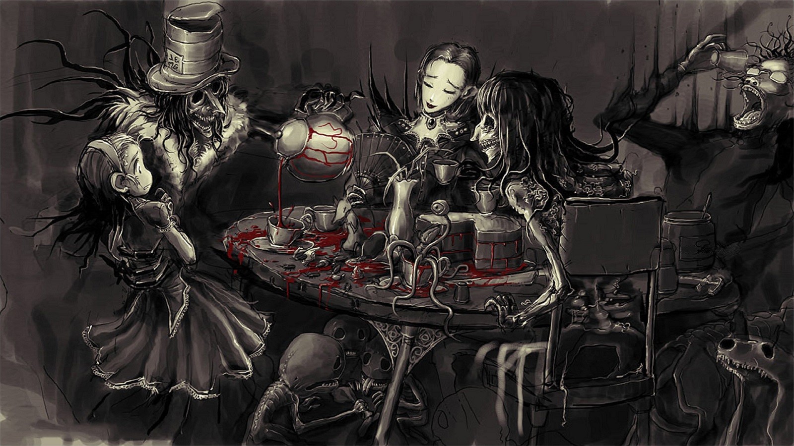 Dark Alice In Wonderland Aesthetic - HD Wallpaper 