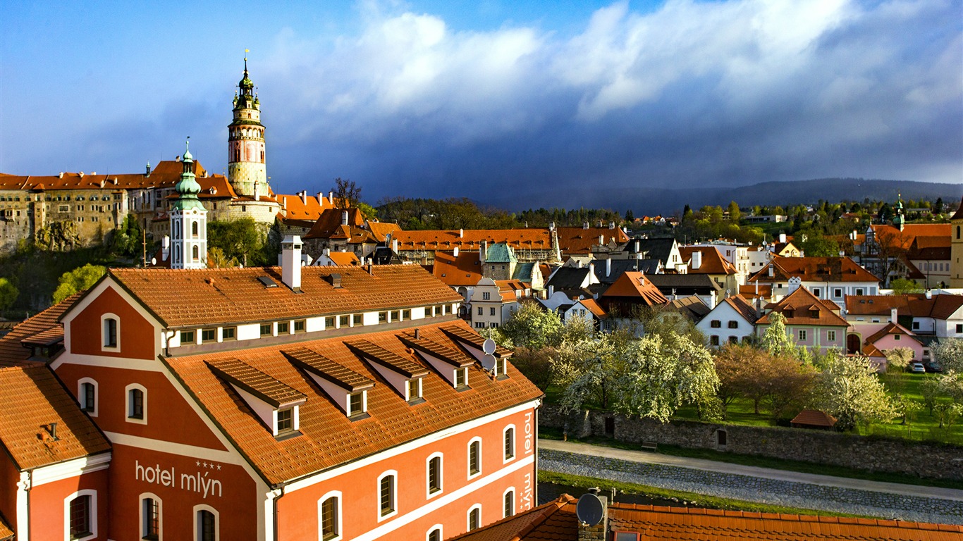Cesky Krumlov Paisagem De Viagem Hd Wallpaper - Český Krumlov - HD Wallpaper 
