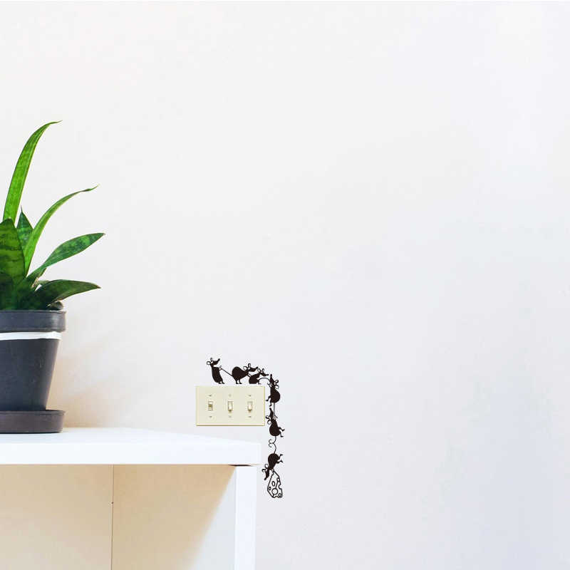 Wall Stickers Funny Climbing Cheese Mouse Light Switch - Mouse On Light Switch - HD Wallpaper 