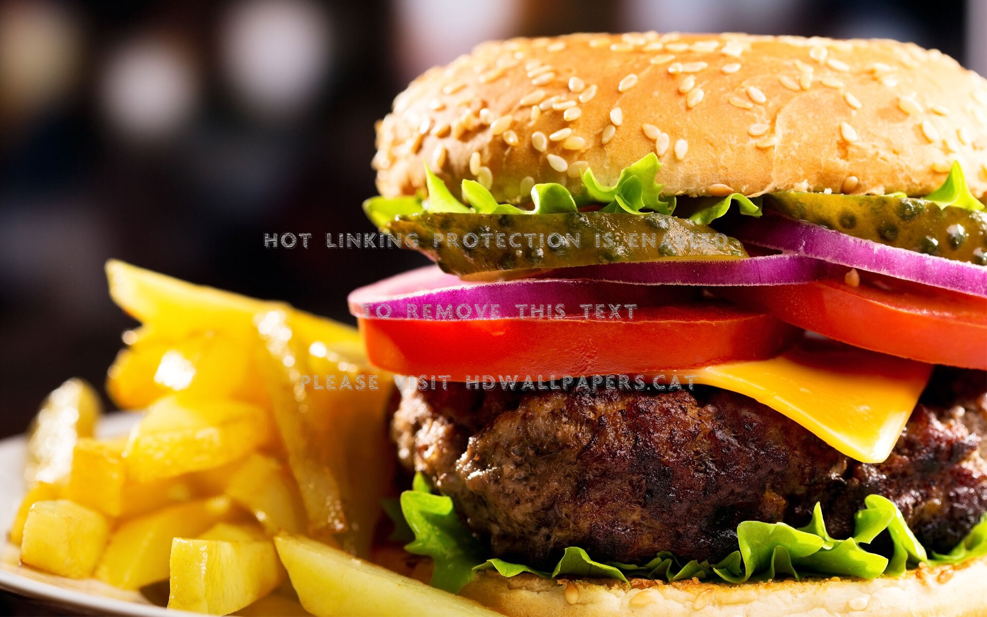 Nice Hamburger And Fries Bun Lettuce French - Only Fast Food Diet - HD Wallpaper 