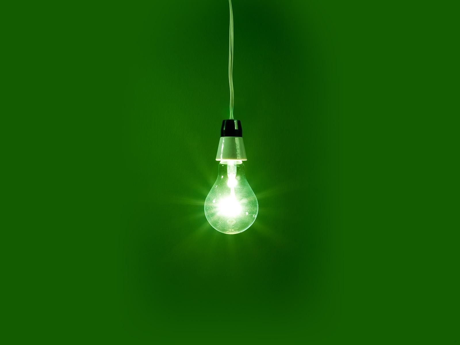 Green Light Bulb Backgrounds - HD Wallpaper 