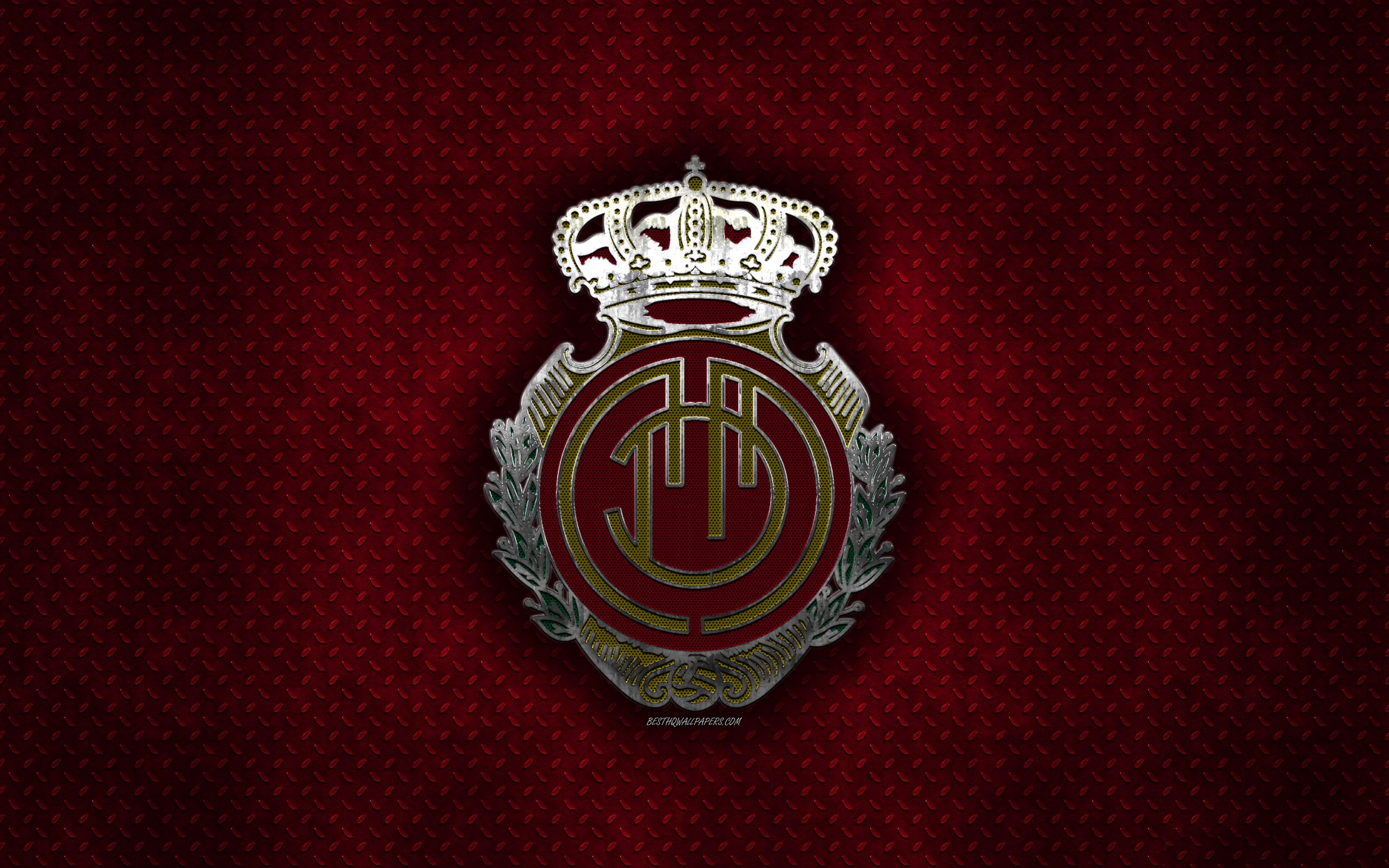 Rcd Mallorca, Spanish Football Club, Red Metal Texture, - Emblem - HD Wallpaper 