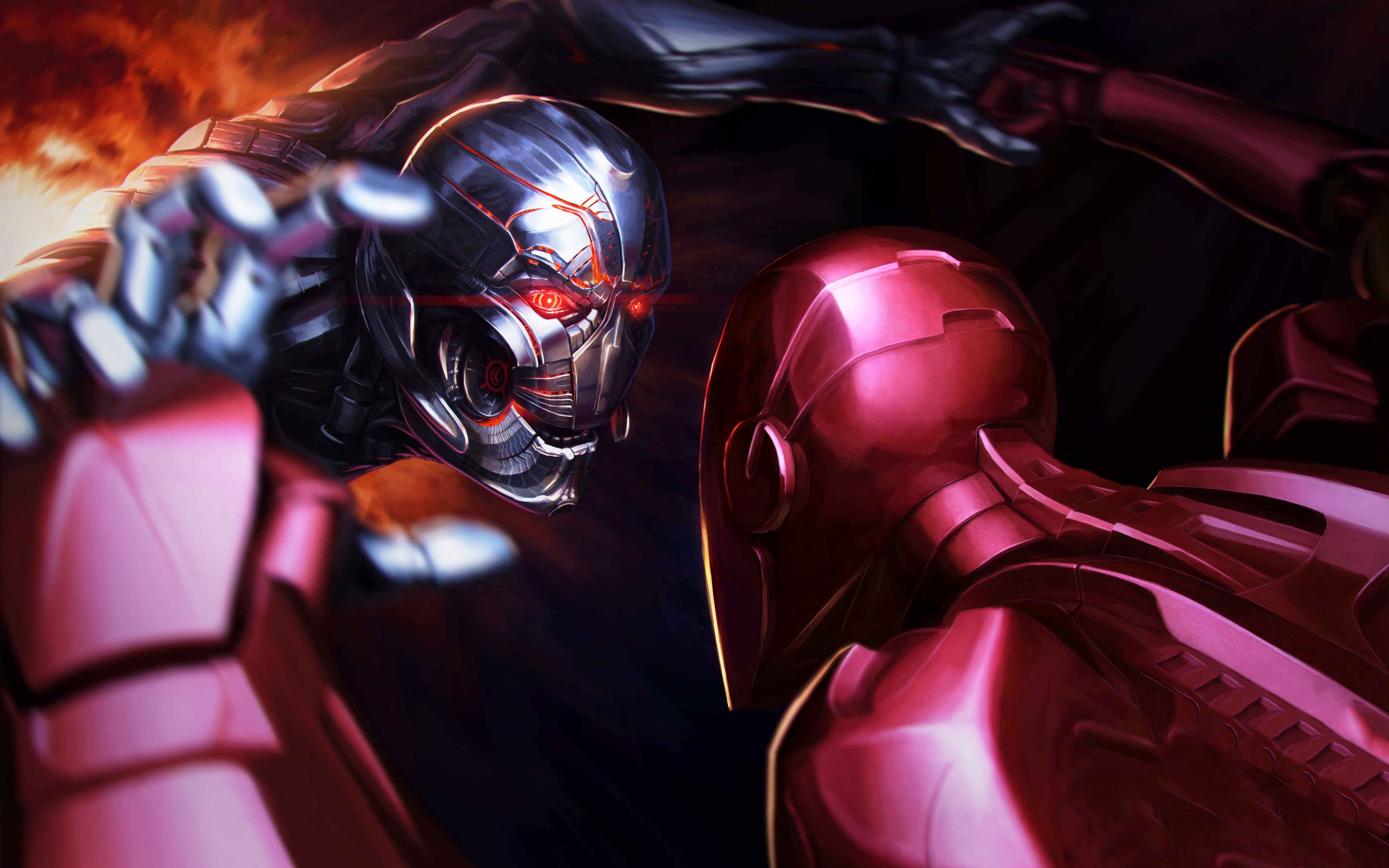 4k, Thanos Vs Iron Man, Superheroes, Battle, Marvel - HD Wallpaper 