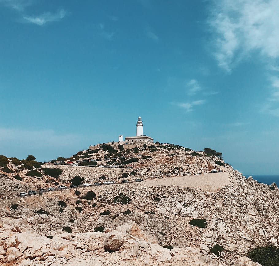 Spain, Cap De Formentor, Majorca, Mallorca, Blue Sky, - Lighthouse On Cap De Formentor - HD Wallpaper 