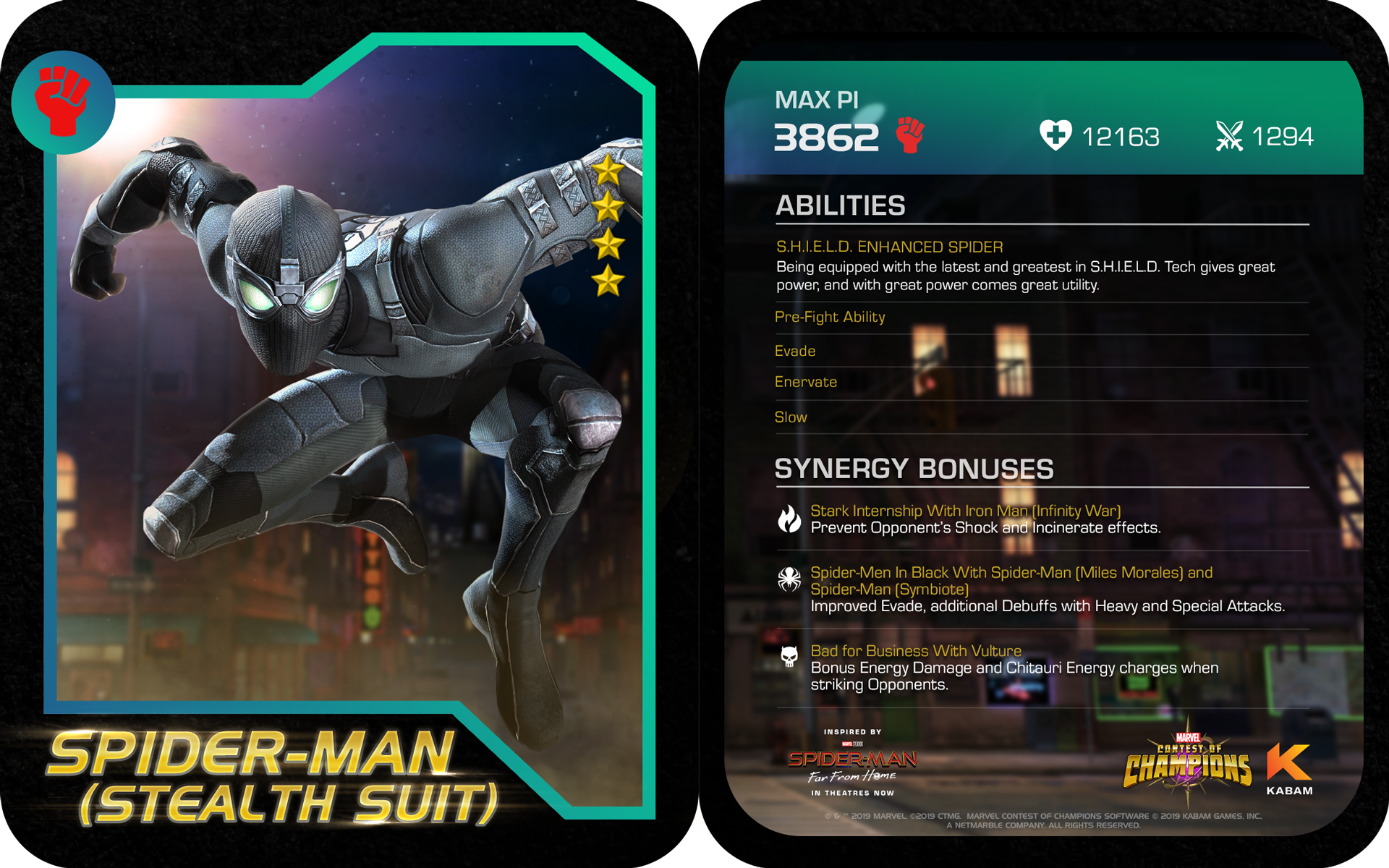 Contest Of - Marvel Contest Of Champions Spider Man Stealth Suit - HD Wallpaper 