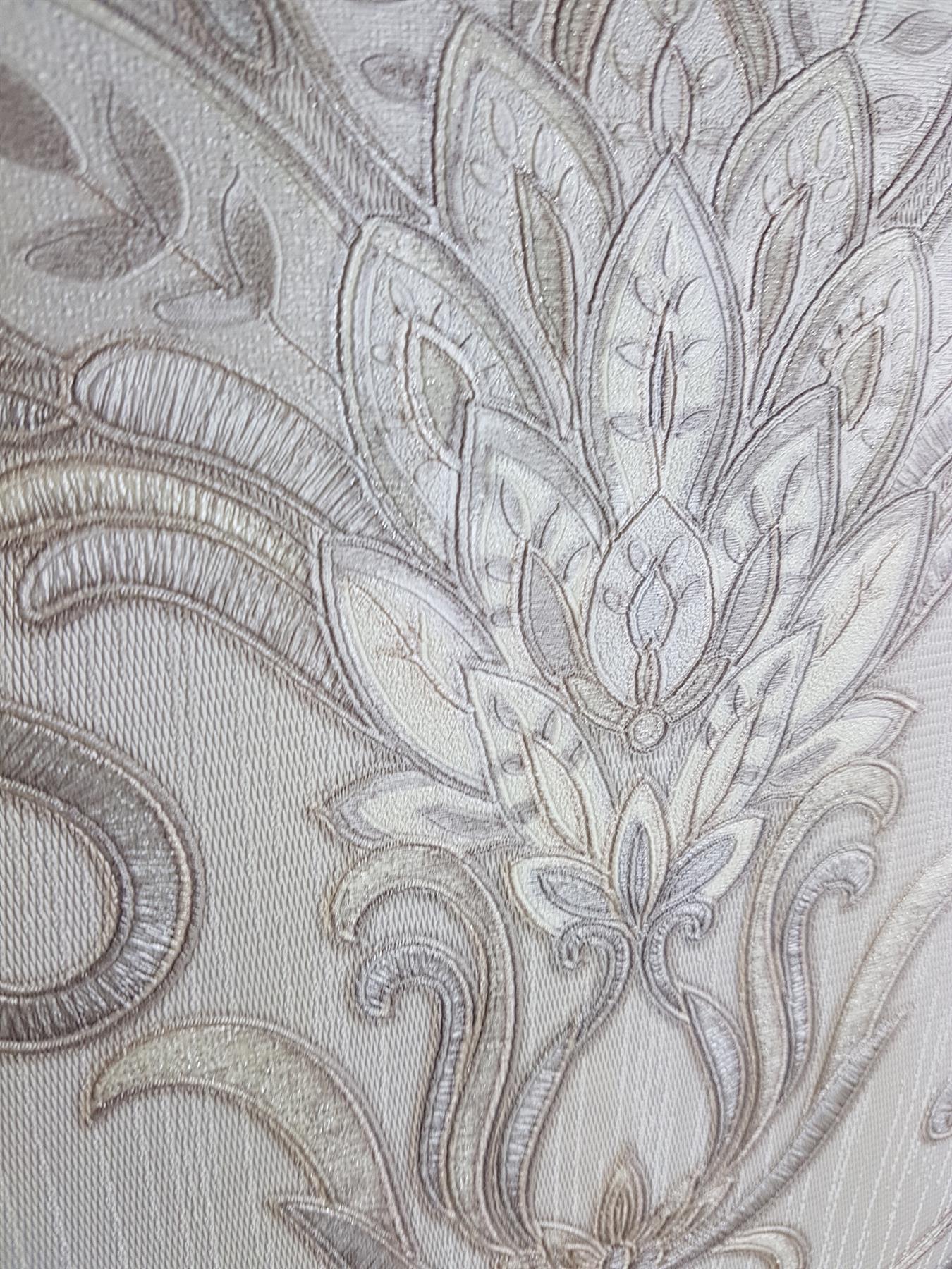 Debona Isabella Damask Ivory Gold Silver Wallpaper Motif 1350x1800