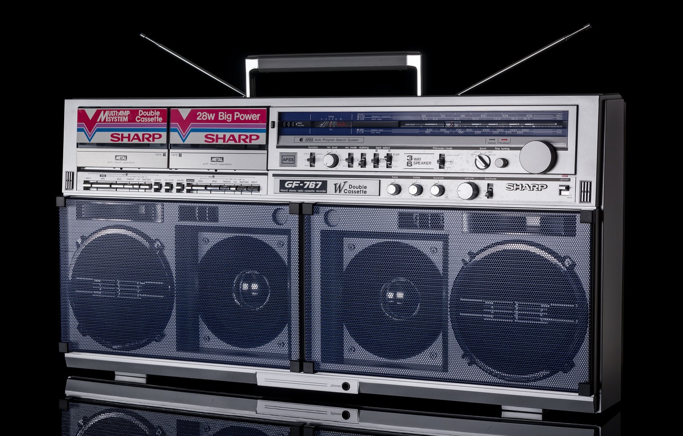 Photo Wallpaper Design, Retro, Sharp, Stereo, Gf-767h, - Stereophonic Sound - HD Wallpaper 