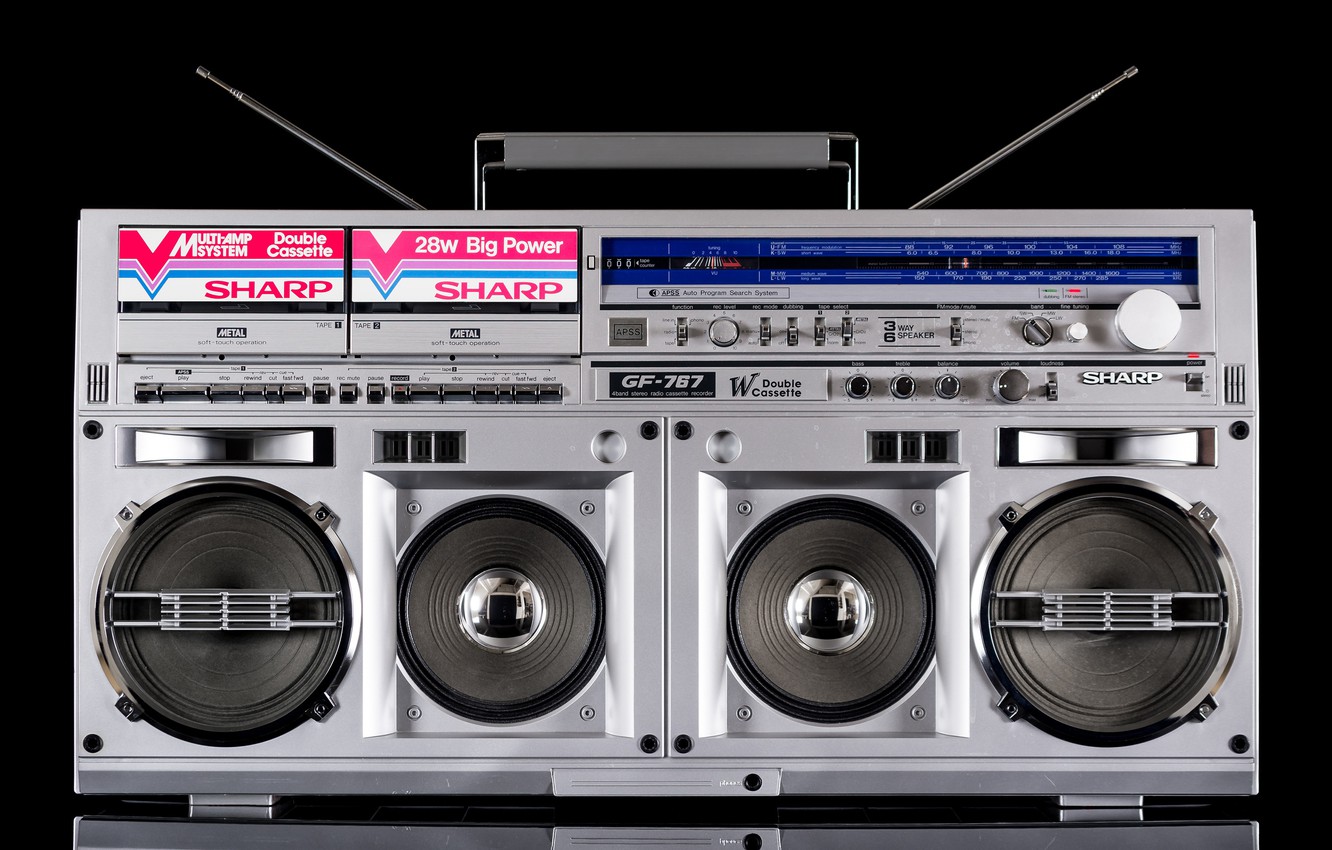 Photo Wallpaper Sharp, Stereo, Gf-767h, Boombox - Washing Machine - HD Wallpaper 