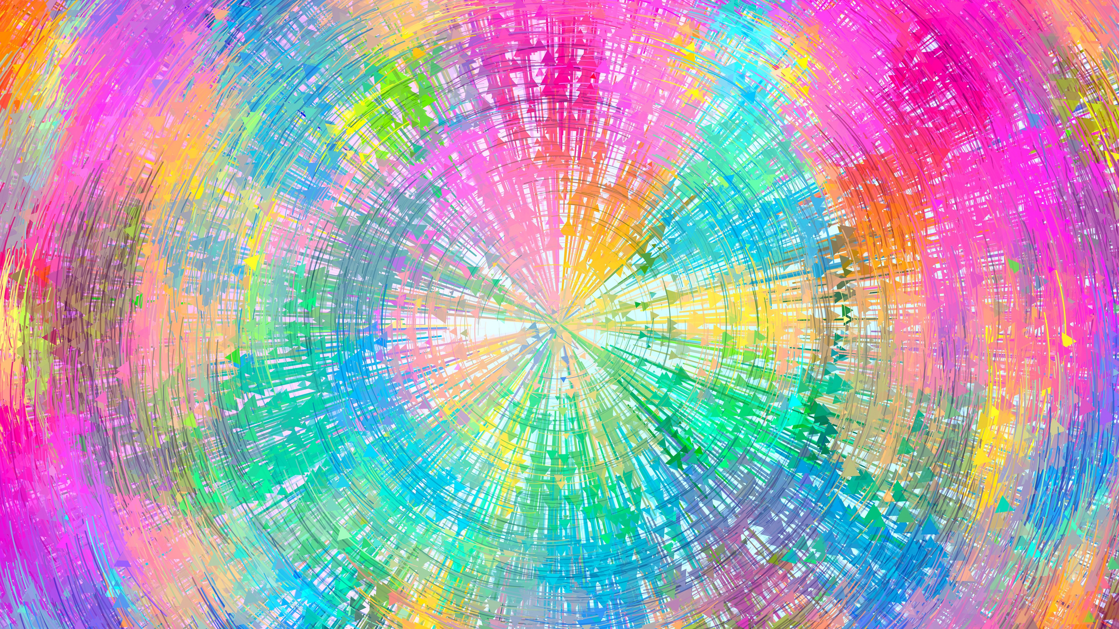 Wallpaper Circles, Colorful, Arrows, Rotation - Разноцветные Обои На Рабочий Стол - HD Wallpaper 