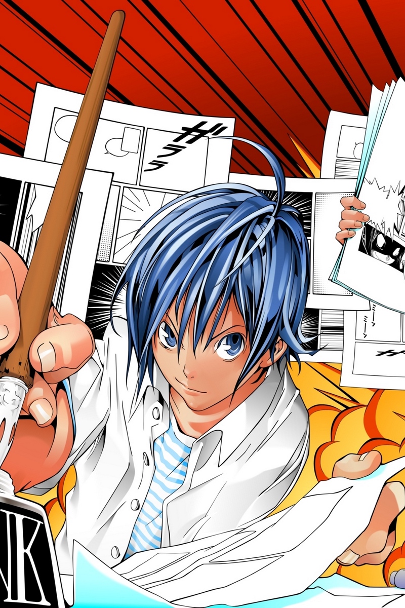 Wallpaper Bakuman, Guys, Pictures, Pen, Smiling - Bakuman Wallpaper Iphone - HD Wallpaper 