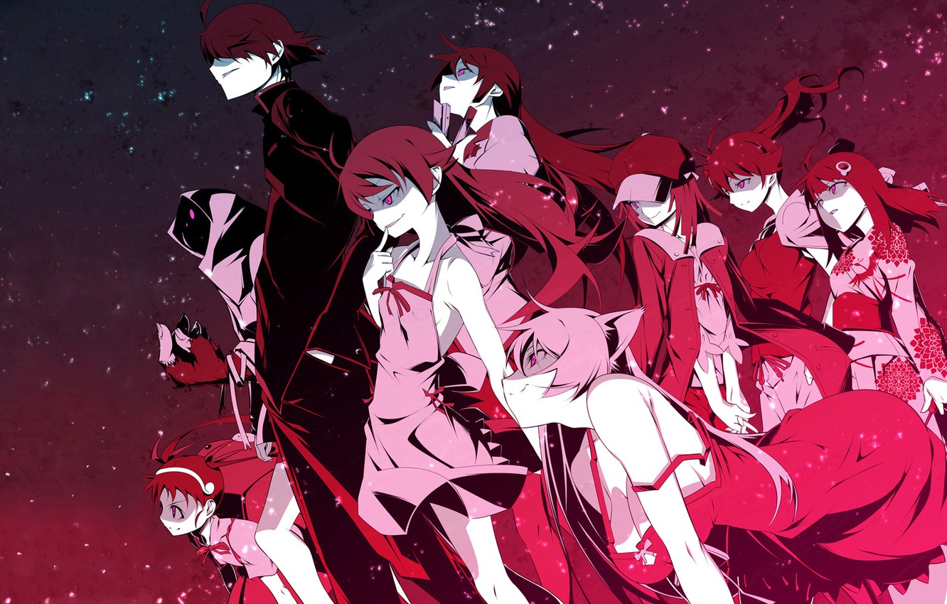 Photo Wallpaper Anime, Bakemonogatari, Araragi Koyomi, - Monogataries Series - HD Wallpaper 