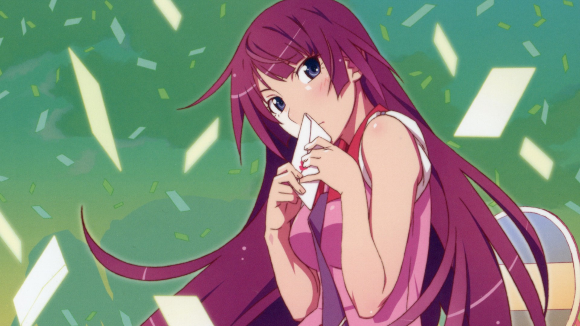 Wallpaper - Bakemonogatari Girl Senjougahara Art - HD Wallpaper 