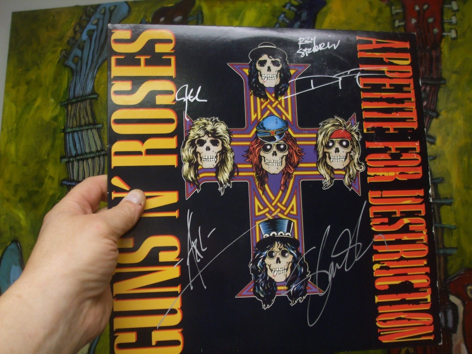 Guns N Roses Signed In Silver Paint Pen Appetite For - Appetite For ...