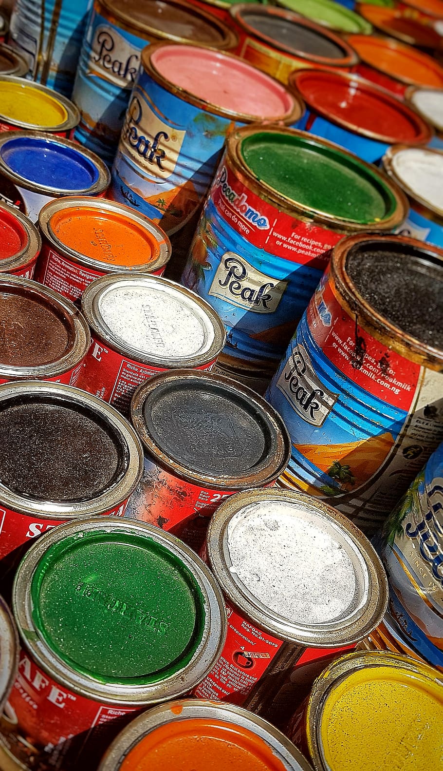 Ghana, Accra, Makola Market, Multi Colored, Large Group - Acrylic Paint - HD Wallpaper 