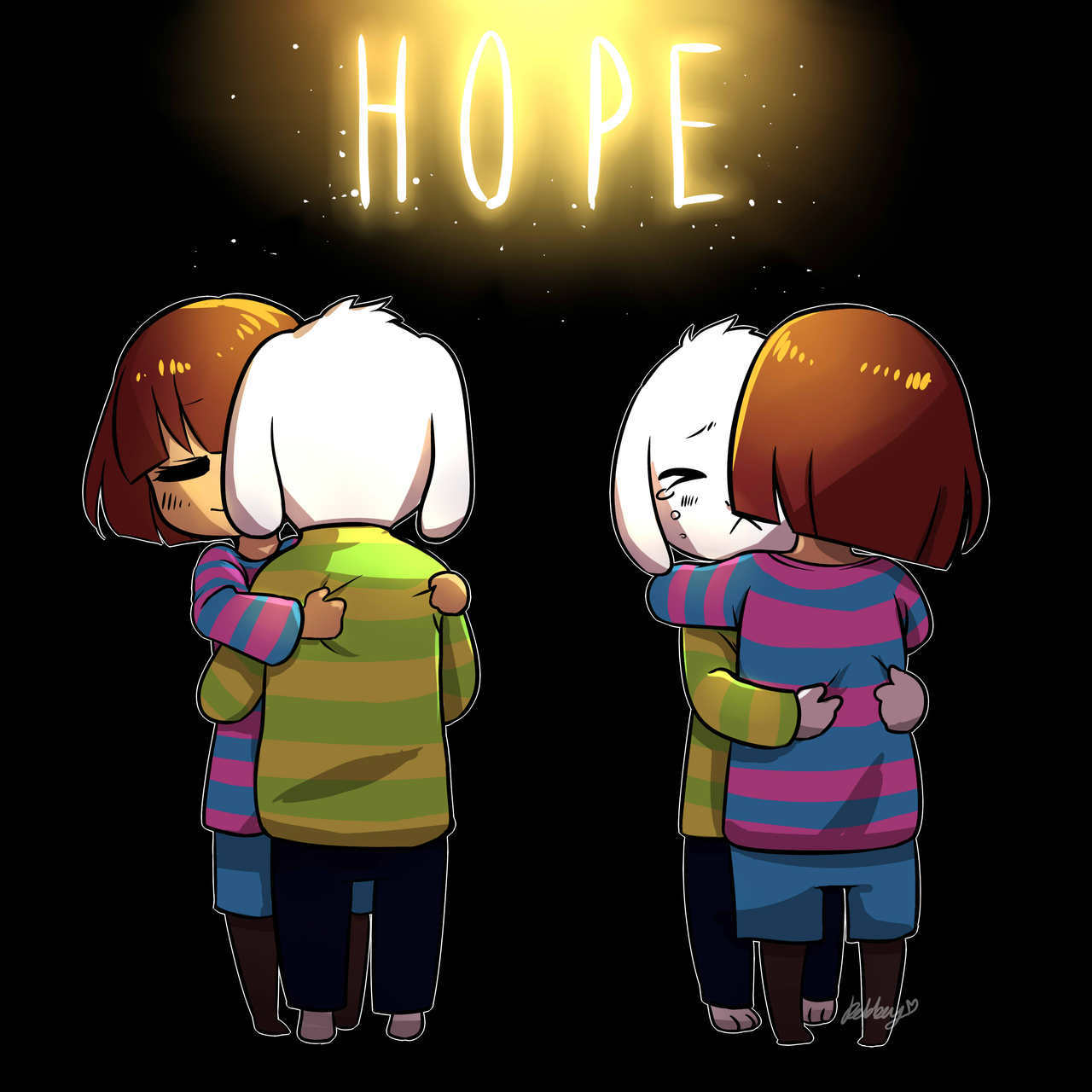 Asriel Dreemurr, Frisk And Undertale - Undertale Frisk And Asriel Hug - HD Wallpaper 