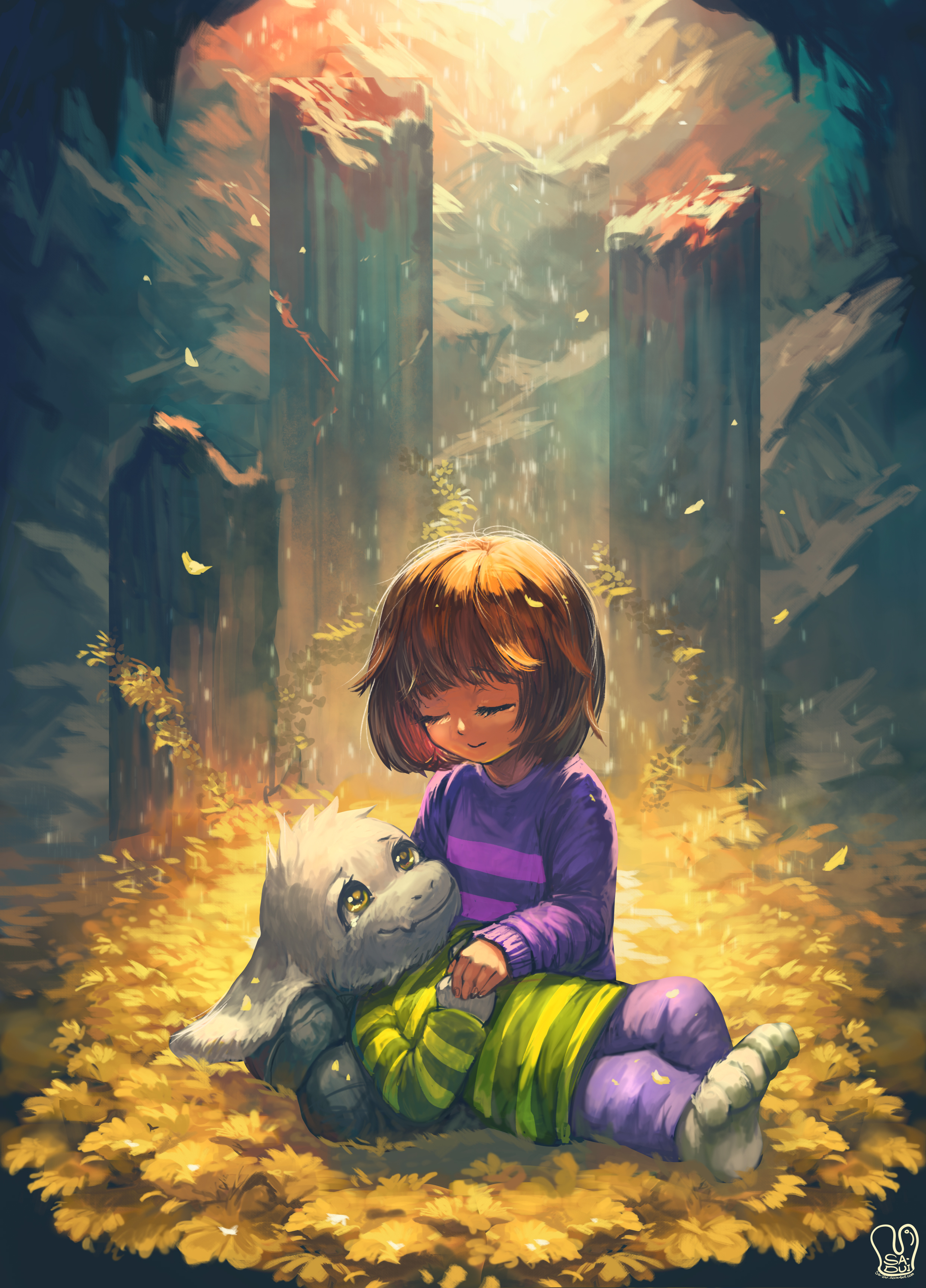 Frisk Fanart Undertale Asriel - HD Wallpaper 