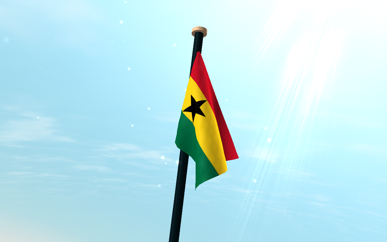 Ghana Flag On Pole - HD Wallpaper 