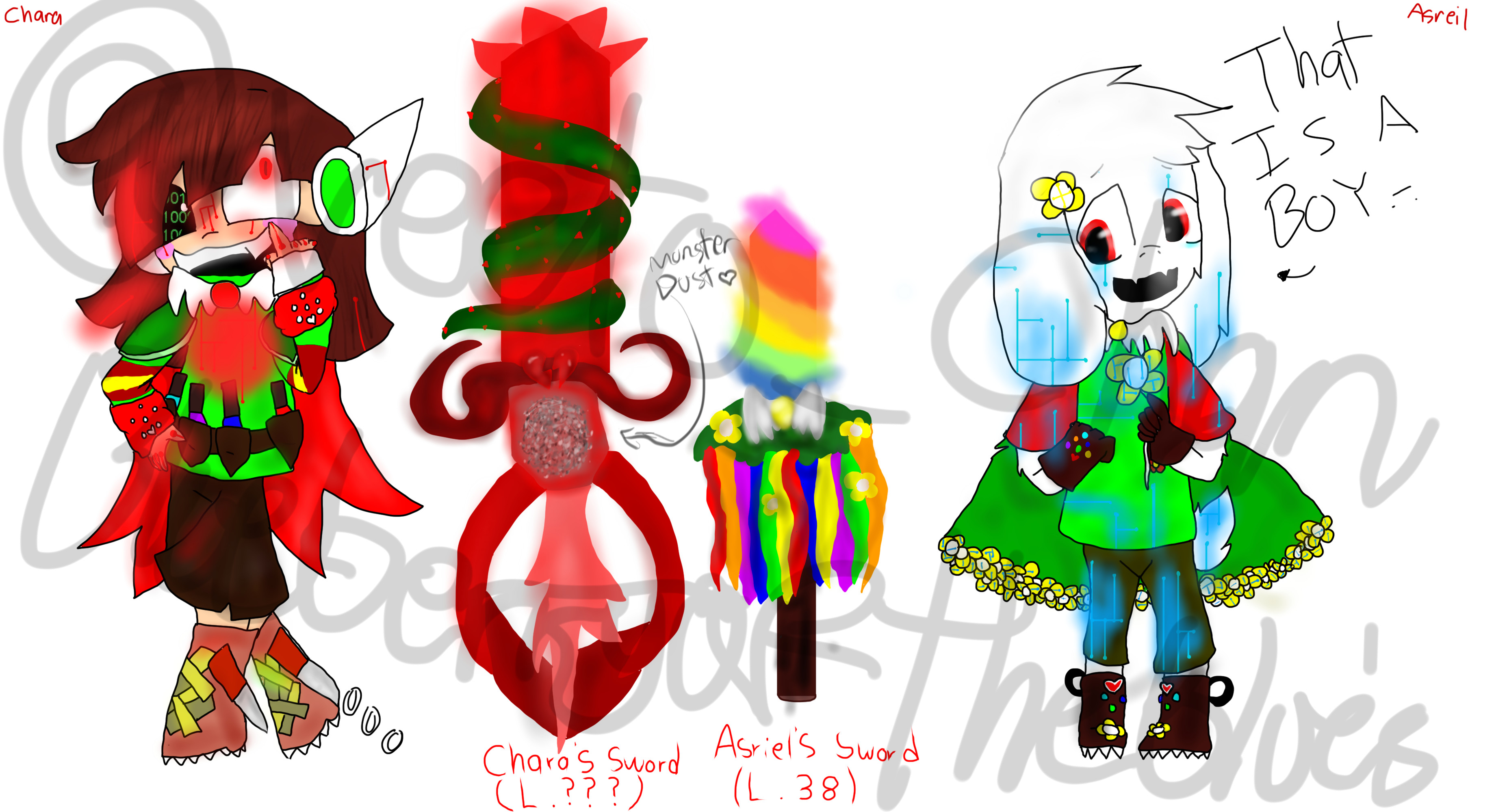 Undertale Au Asriel Chara - HD Wallpaper 