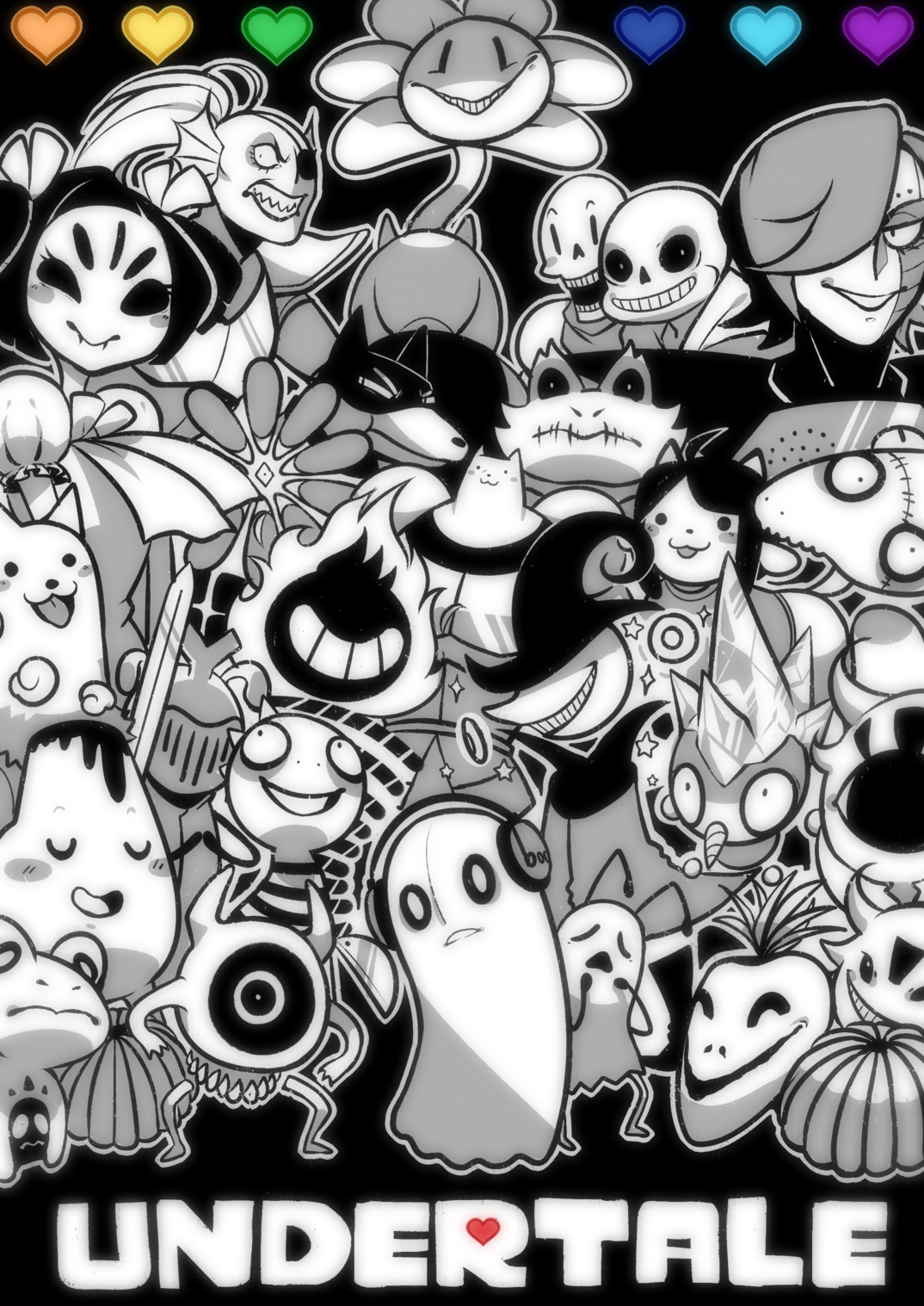 Undertale Undertale Cartoon Black And White Graphic - Undertale All Sans Characters - HD Wallpaper 