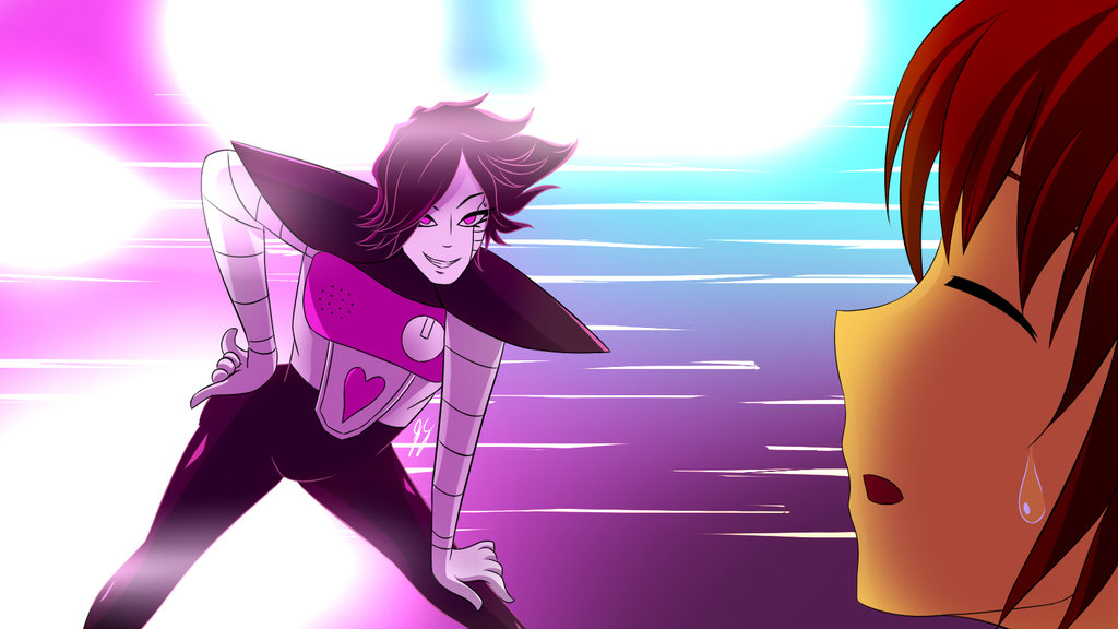 Undertale Mettaton Strikes A Pose By Dragonbreath7575 - Undertale Mettaton Fight Fanart - HD Wallpaper 