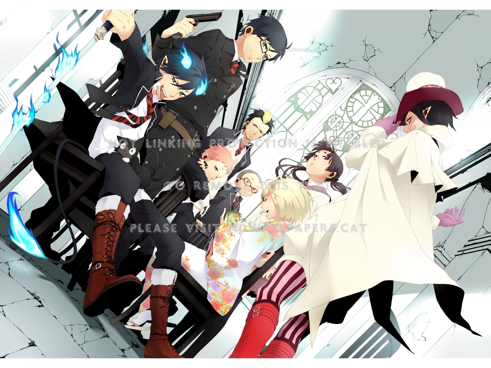 Ao No Exorcist Rin Okumura Greenman Shiemi - Blue Exorcist Kazue Kato - HD Wallpaper 