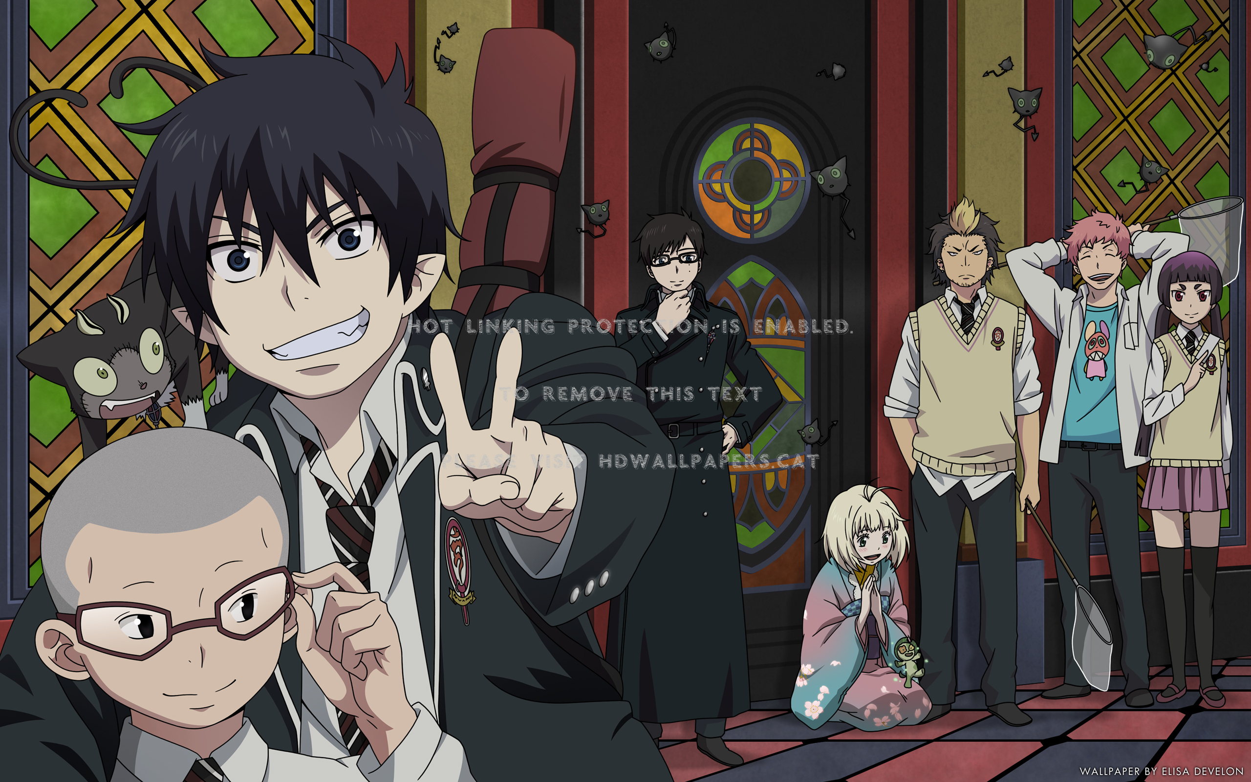 Blue Exorcist Yukio Okumura Rin Konekomaru - Aoi No Exorcist Hd - HD Wallpaper 