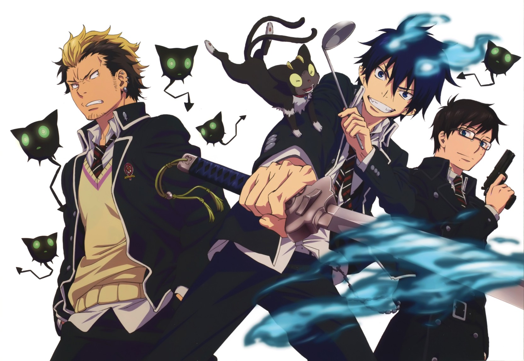 Ryuji And Rin Blue Exorcist - HD Wallpaper 