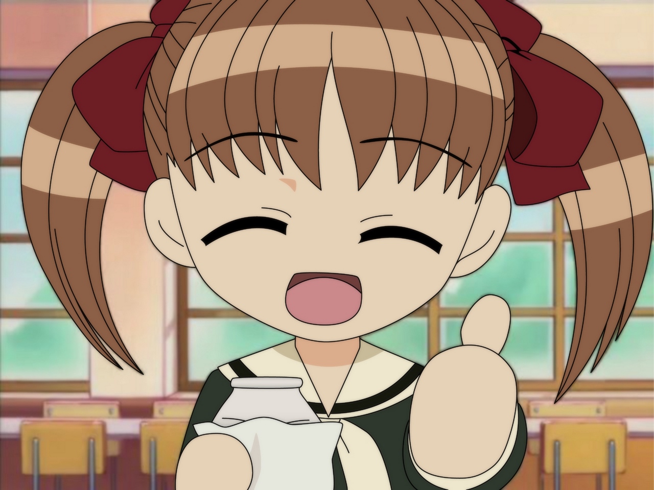 Wallpaper Fukuzawa Yumi, Thumbs Up, Dynamites, Girl, - Anime Dedo Arriba - HD Wallpaper 