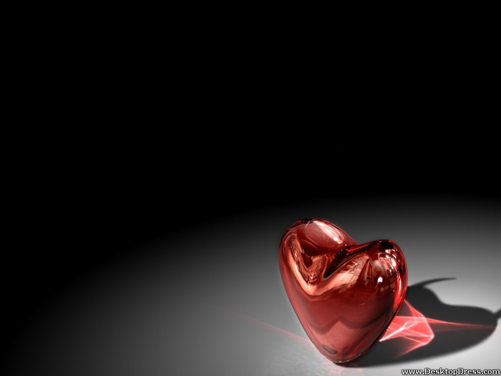 Red Heart Shiny - Heart - HD Wallpaper 