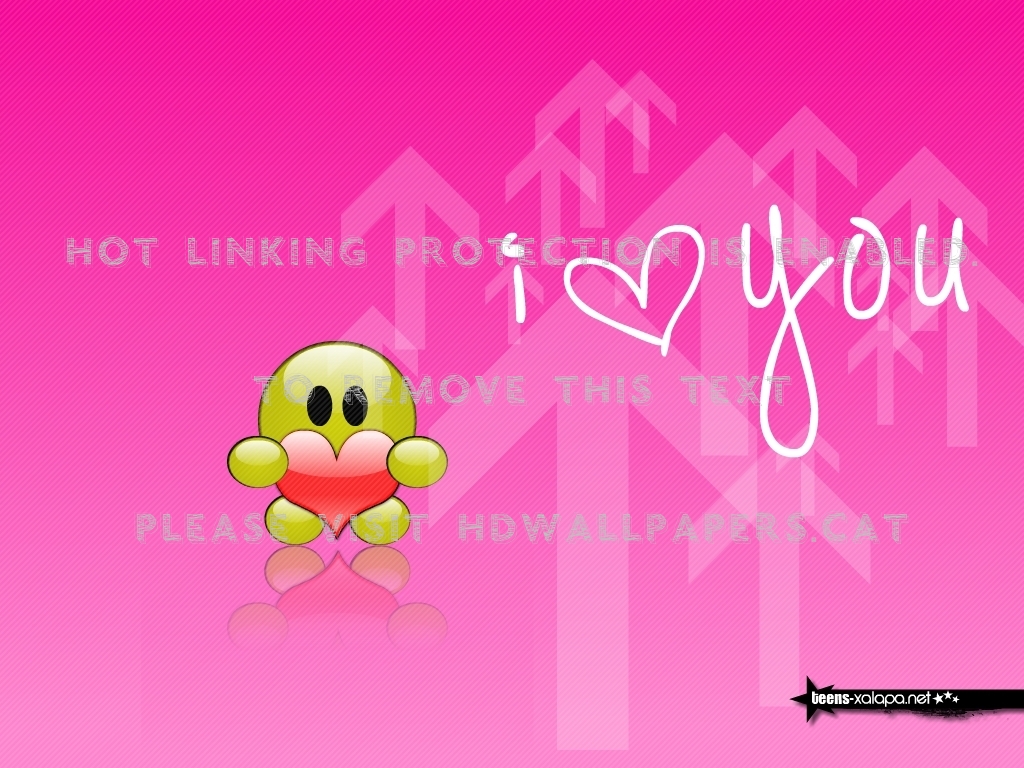 I Love You Heart Cool Red Pink Wallpaper 3d - Cartoon - HD Wallpaper 